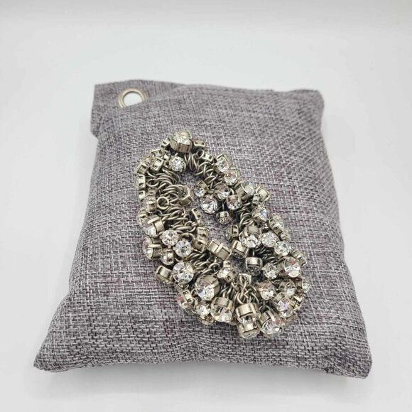 J Crew Silver Tone Stretch Crystal Bracelet - Picture 5 of 6